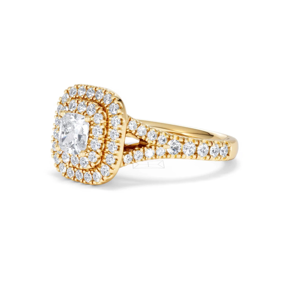 Anastasia Lab Diamond Halo Engagement Ring in 18K Gold 1.30ct F/VS1