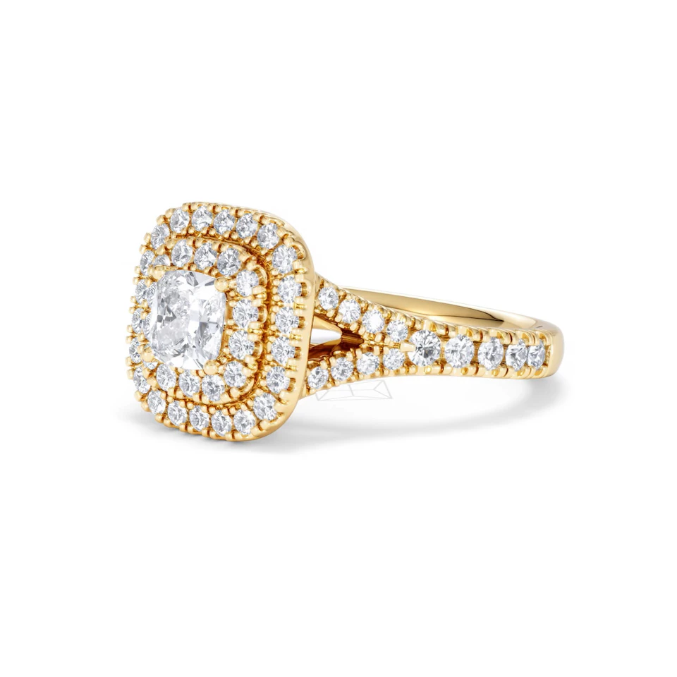 Anastasia Diamond Halo Engagement Ring in 18K Gold 1.30ct G/SI2