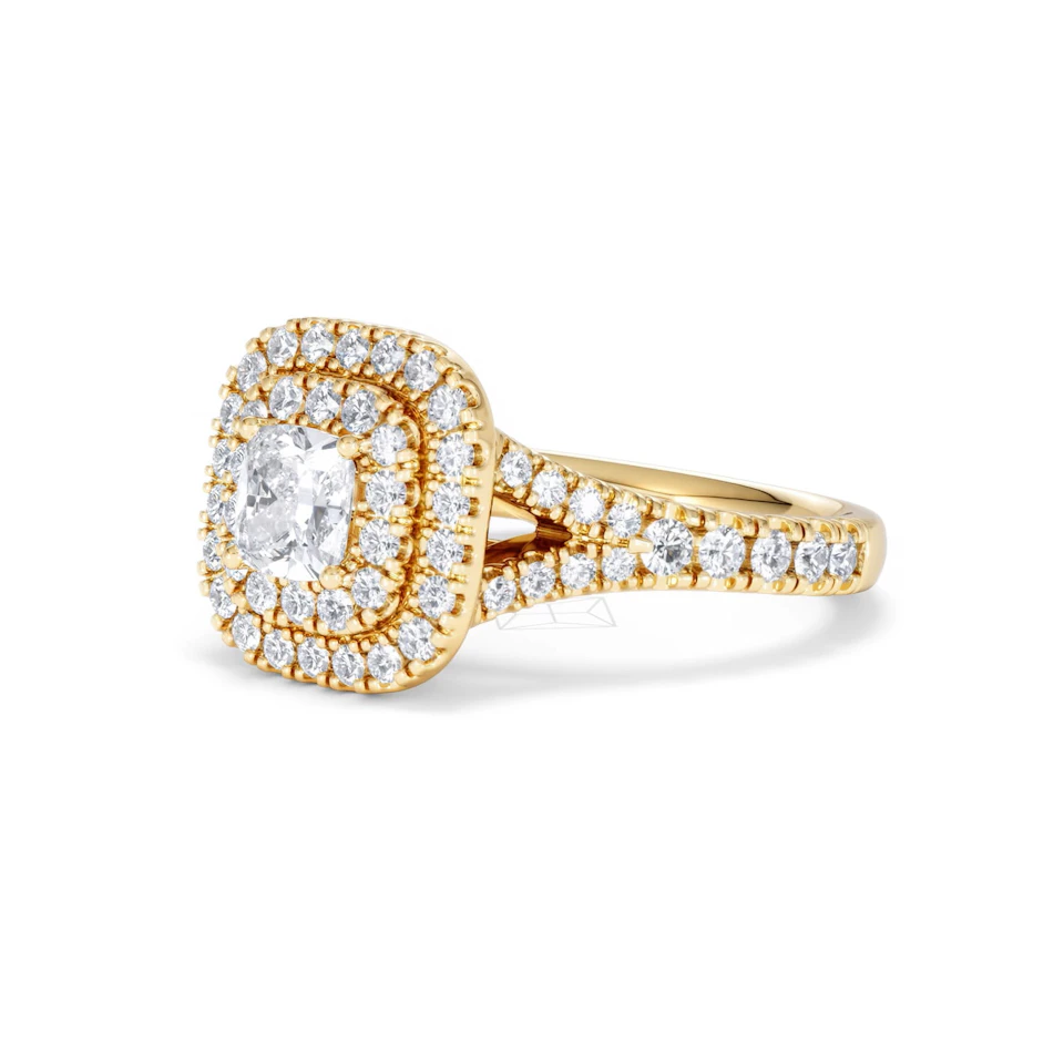 Anastasia Diamond Halo Engagement Ring in 18K Gold 1.30ct G/VS2