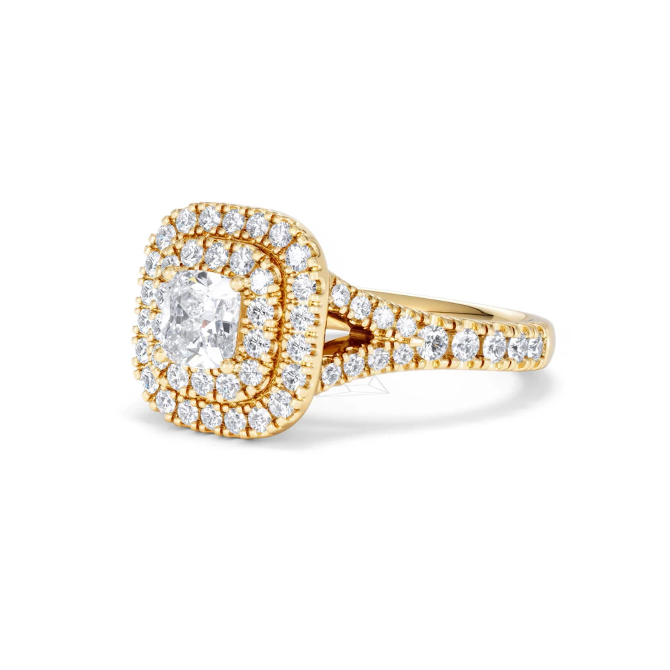 Anastasia Diamond Halo Engagement Ring in 18K Gold 1.30ct G/SI2