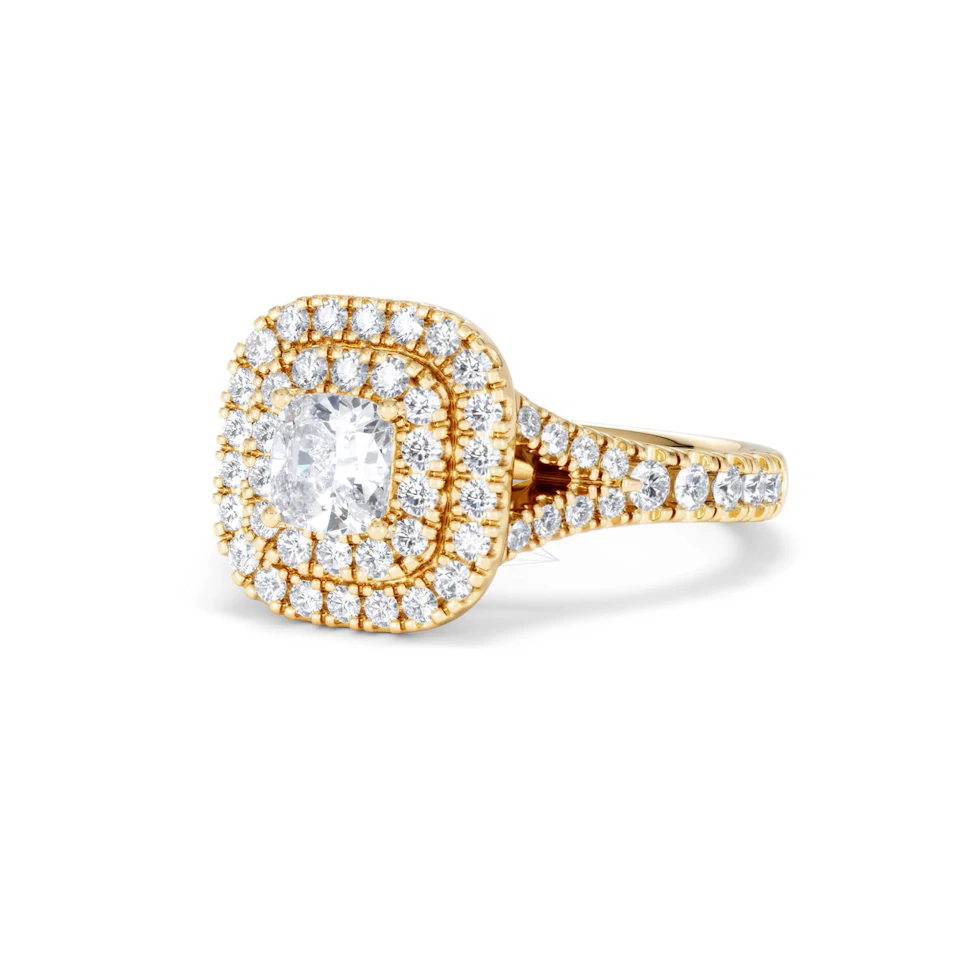 Anastasia Diamond Halo Engagement Ring in 18K Gold 1.30ct G/SI2