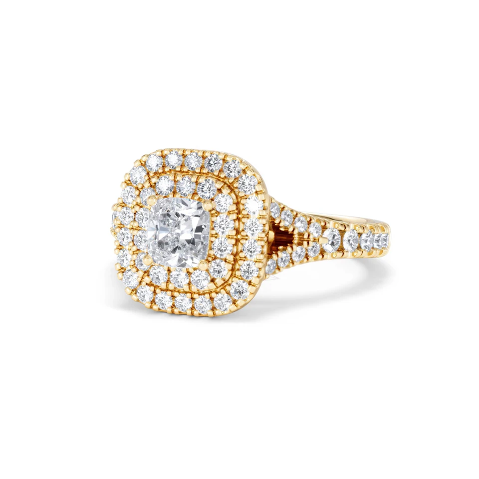 Anastasia Diamond Halo Engagement Ring in 18K Gold 1.30ct G/VS2