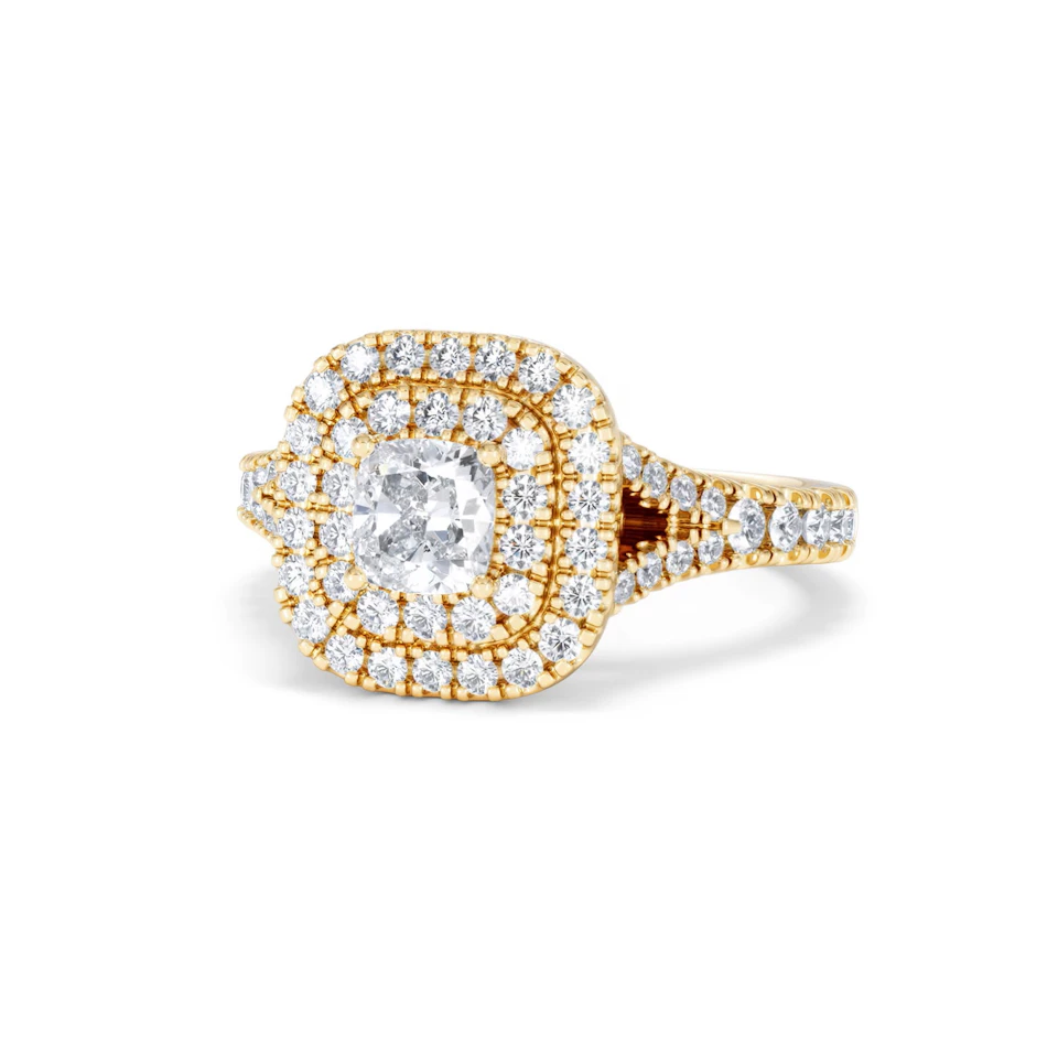 Anastasia Diamond Halo Engagement Ring in 18K Gold 1.30ct G/SI2