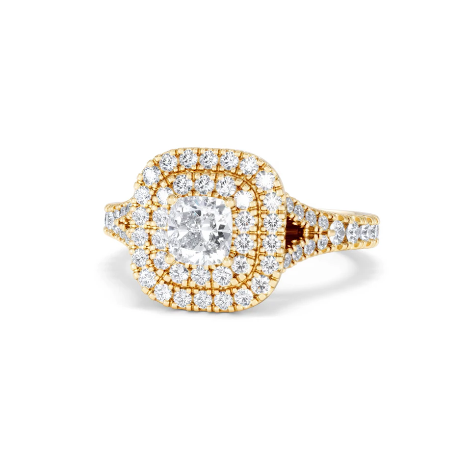 Anastasia Diamond Halo Engagement Ring in 18K Gold 1.30ct G/SI2