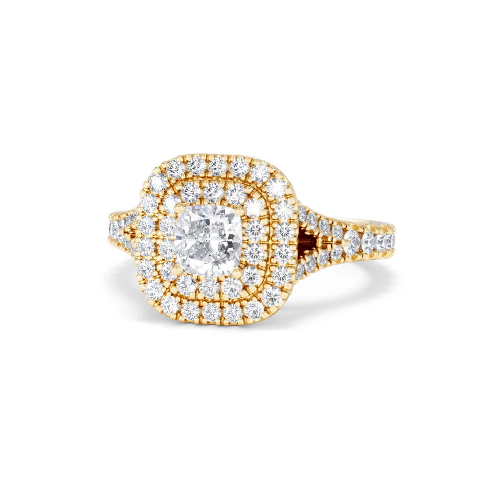 Anastasia Diamond Halo Engagement Ring in 18K Gold 1.30ct G/VS2
