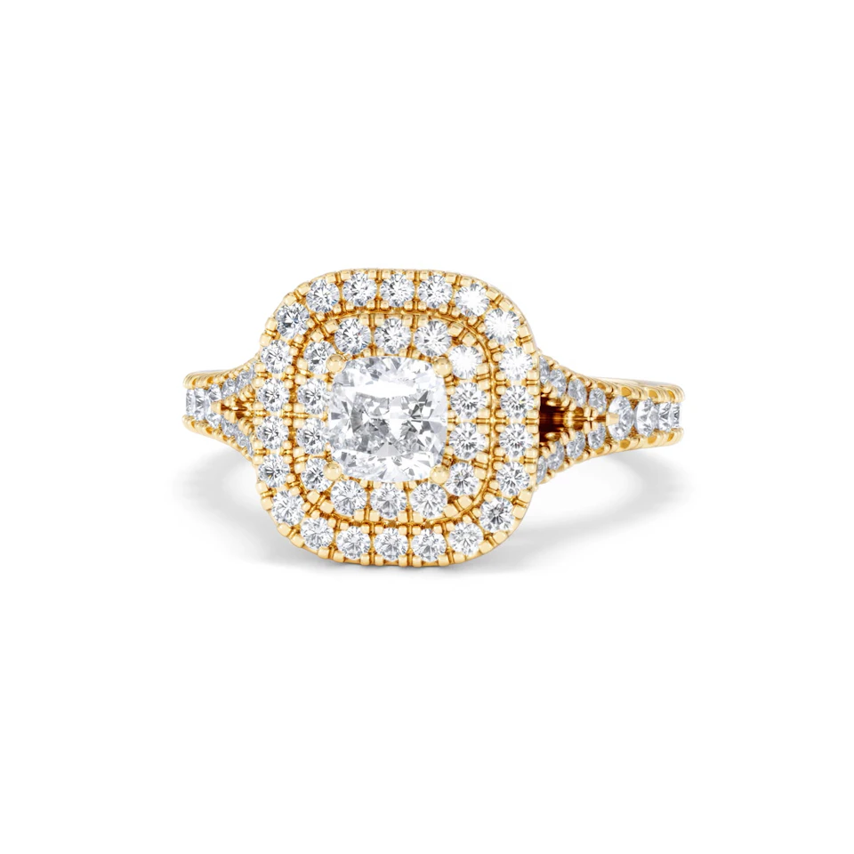 Anastasia Diamond Halo Engagement Ring in 18K Gold 1.30ct G/SI2