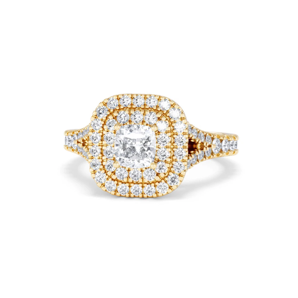 Anastasia Diamond Halo Engagement Ring in 18K Gold 1.30ct G/VS2