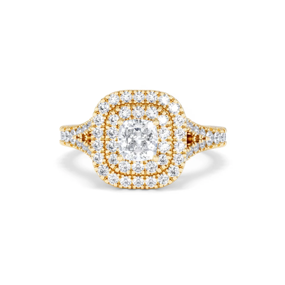 Anastasia Diamond Halo Engagement Ring in 18K Gold 1.30ct G/SI2