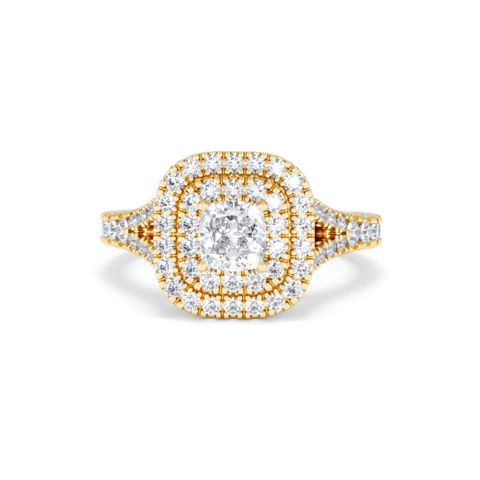 Anastasia Diamond Halo Engagement Ring in 18K Gold 1.30ct G/VS2