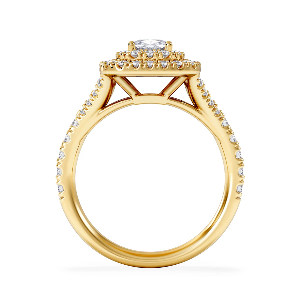 Anastasia Diamond Halo Engagement Ring in 18K Gold 1.30ct G/VS2