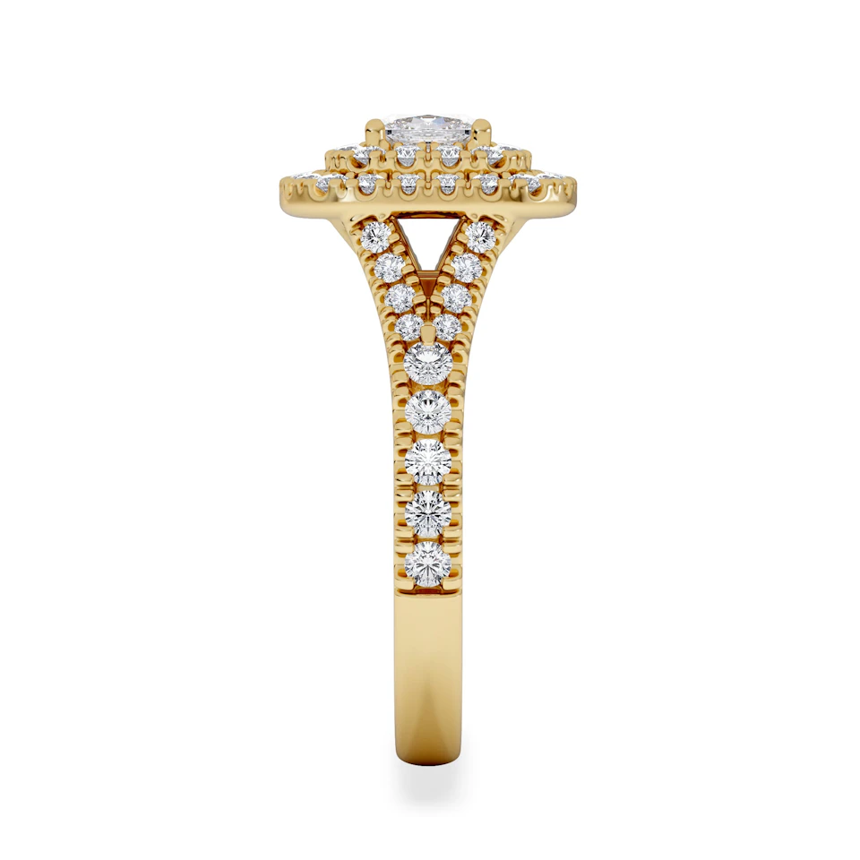 Anastasia Diamond Halo Engagement Ring in 18K Gold 1.30ct G/VS2