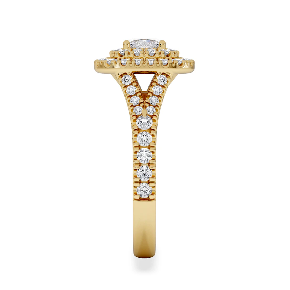 Anastasia Diamond Halo Engagement Ring in 18K Gold 1.30ct G/SI2