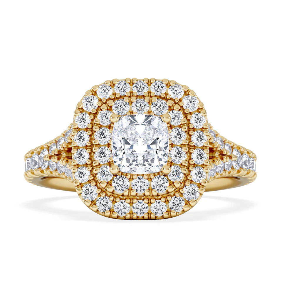 Anastasia Diamond Halo Engagement Ring in 18K Gold 1.30ct G/VS2