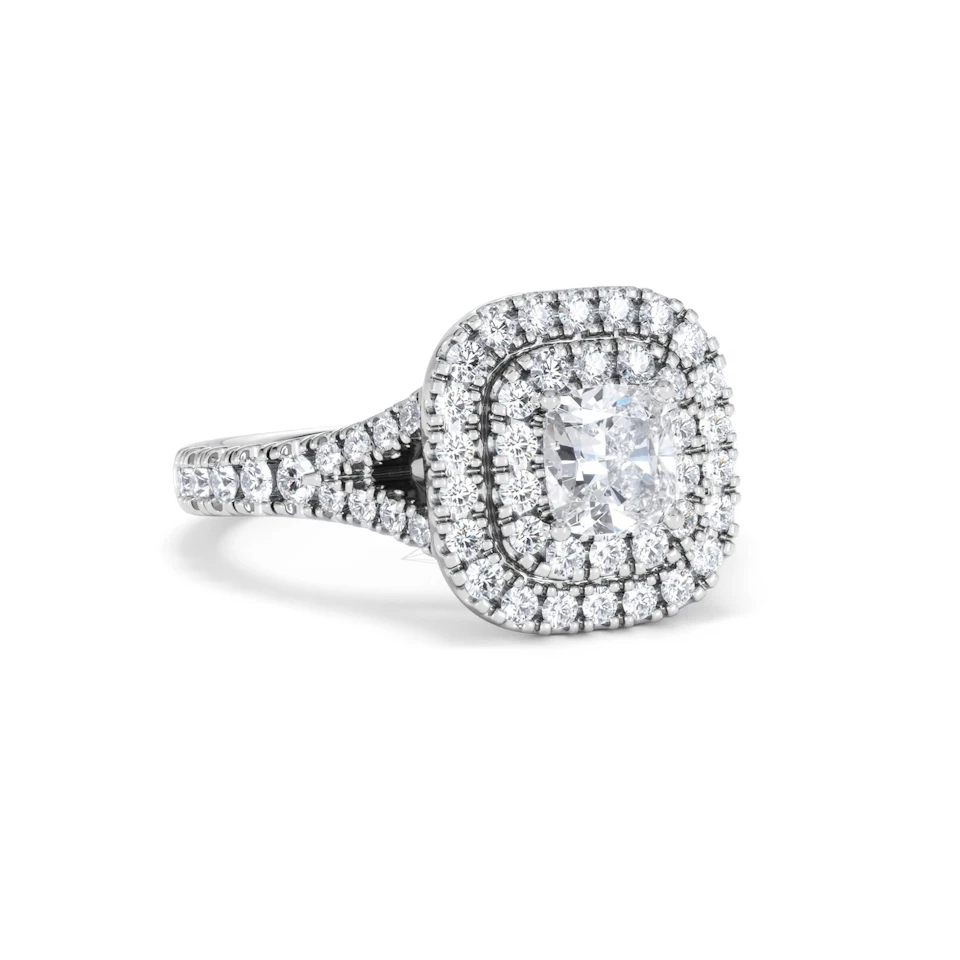 Anastasia GIA Diamond Halo Engagement Ring in Platinum 1.45ct G/VS2