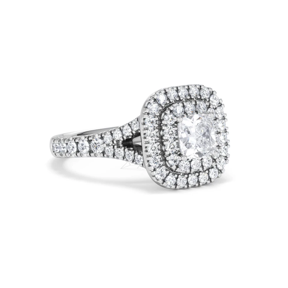 Anastasia GIA Diamond Halo Engagement Ring in Platinum 1.45ct G/VS2