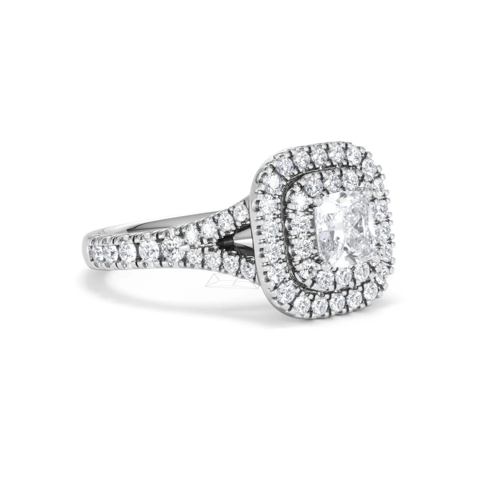 Anastasia GIA Diamond Halo Engagement Ring in Platinum 1.45ct G/VS2