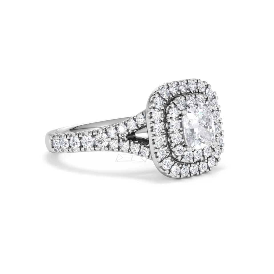 Anastasia GIA Diamond Halo Engagement Ring in Platinum 1.45ct G/VS2