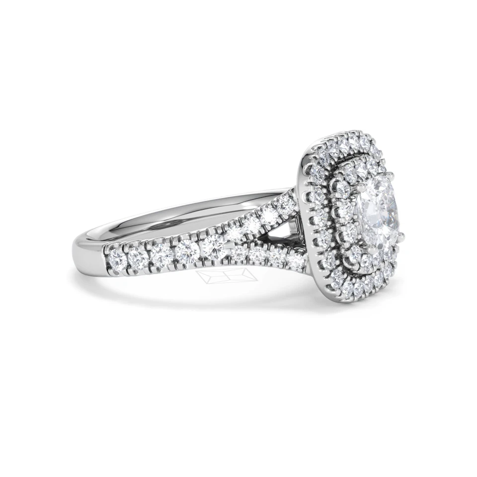 Anastasia GIA Diamond Halo Engagement Ring in Platinum 1.45ct G/VS2