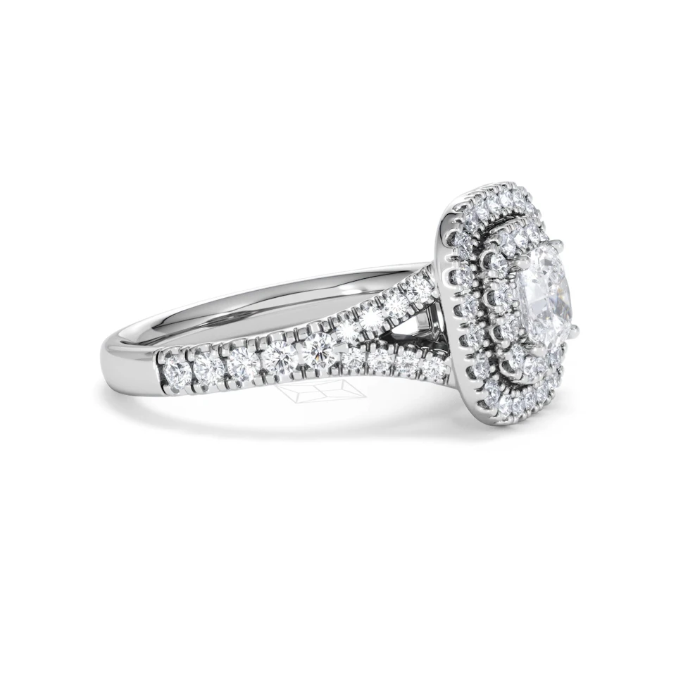 Anastasia GIA Diamond Halo Engagement Ring in Platinum 1.45ct G/VS2