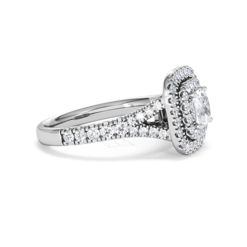 Anastasia GIA Diamond Halo Engagement Ring in Platinum 1.45ct G/VS2