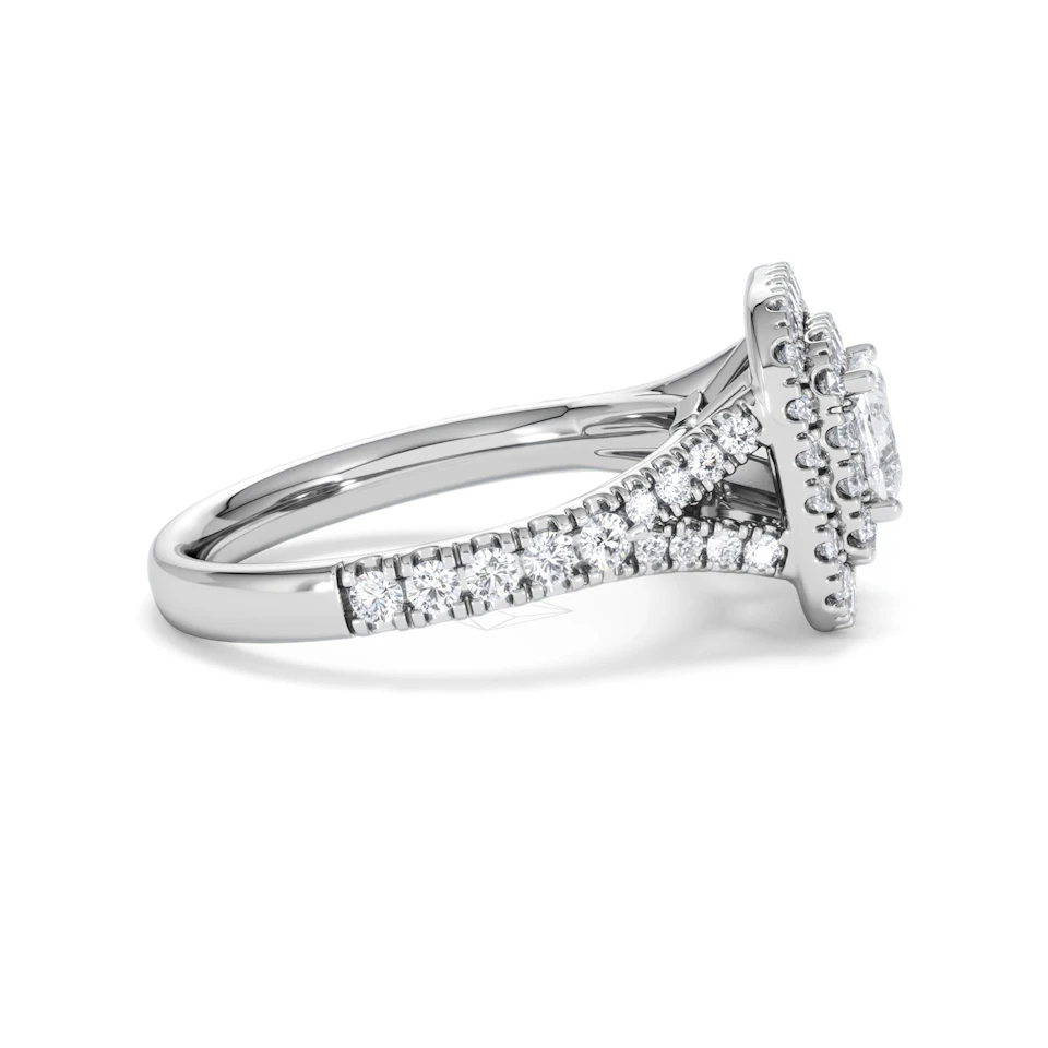 Anastasia GIA Diamond Halo Engagement Ring in Platinum 1.45ct G/VS2
