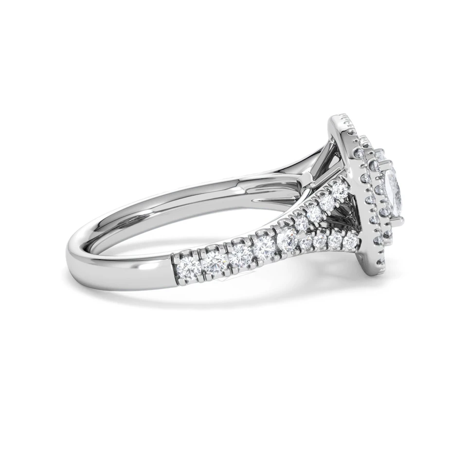 Anastasia GIA Diamond Halo Engagement Ring in Platinum 1.45ct G/VS2