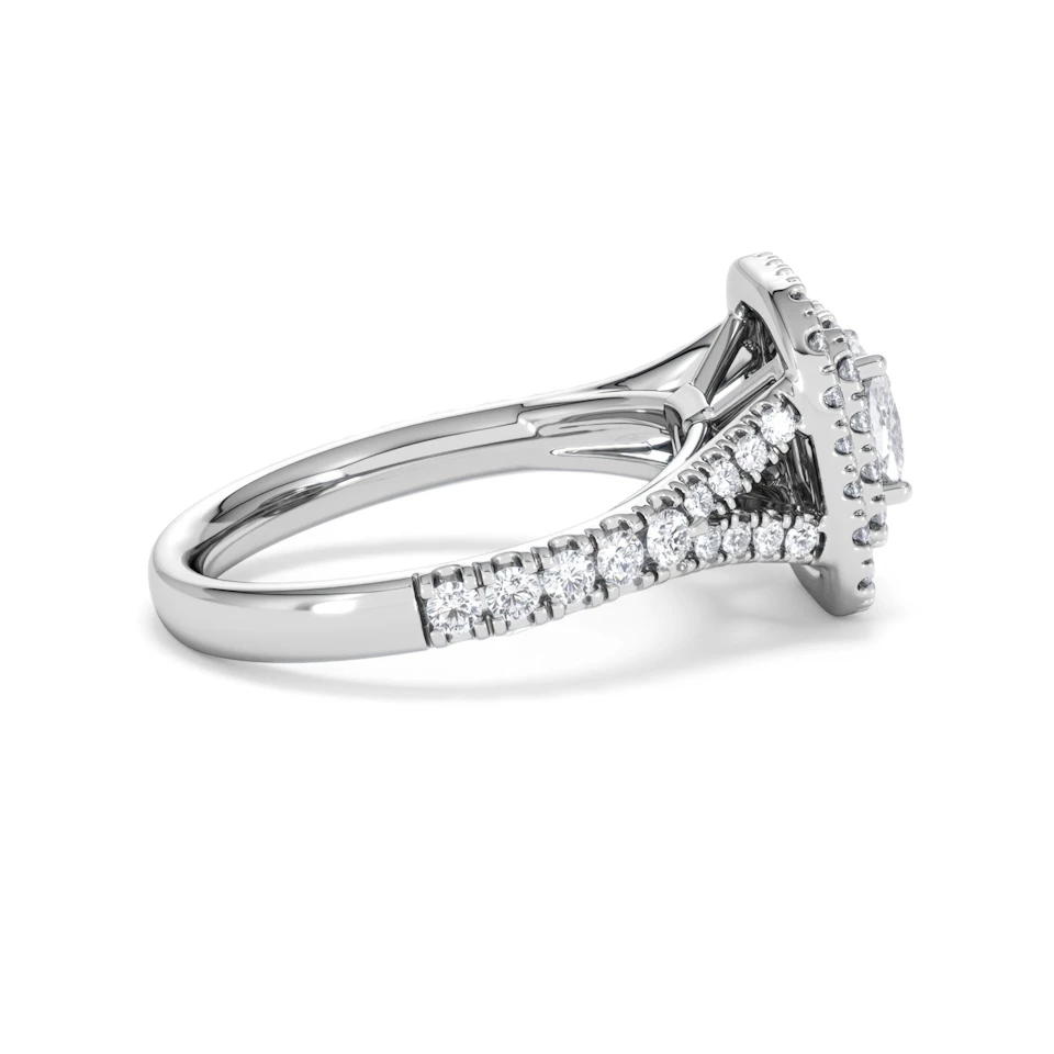 Anastasia GIA Diamond Halo Engagement Ring in Platinum 1.45ct G/VS2