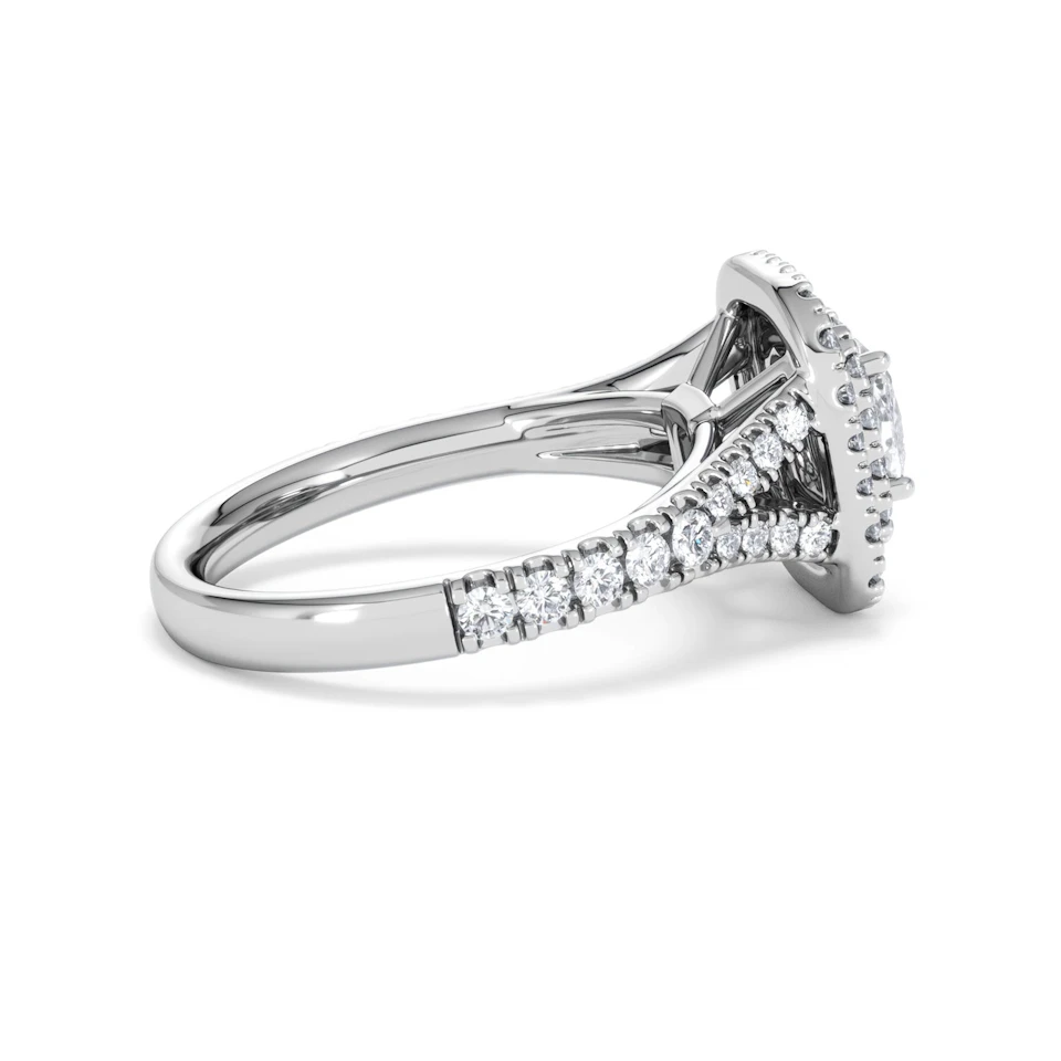 Anastasia GIA Diamond Halo Engagement Ring in Platinum 1.45ct G/VS2