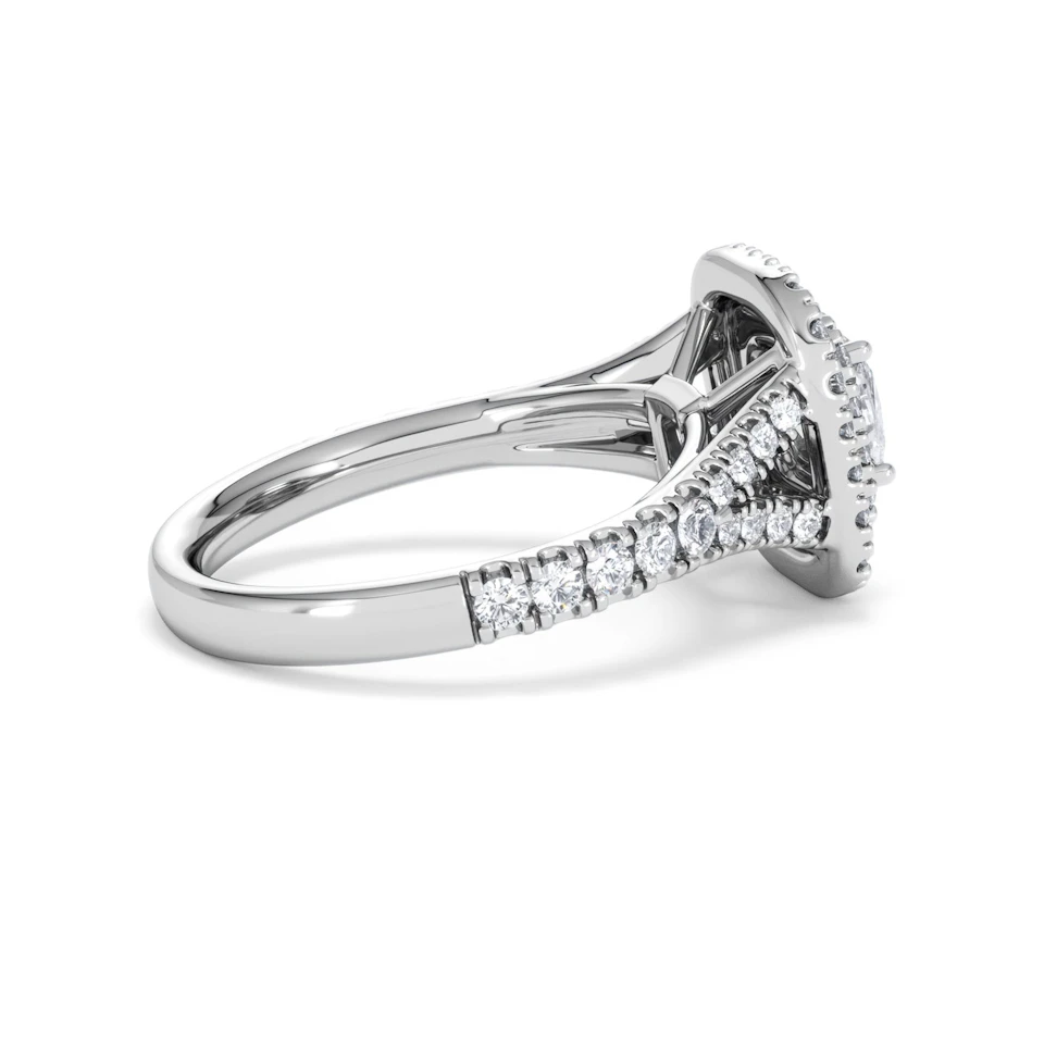 Anastasia GIA Diamond Halo Engagement Ring in Platinum 1.45ct G/VS2