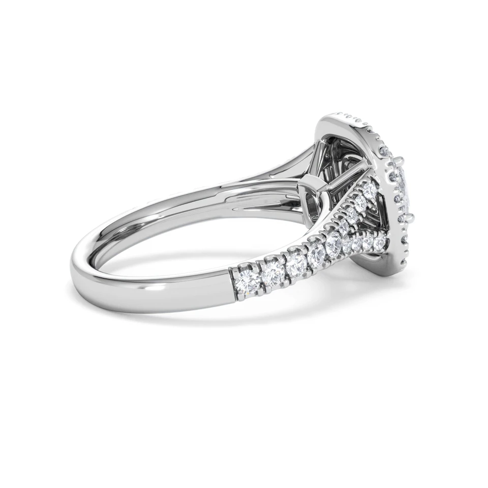 Anastasia GIA Diamond Halo Engagement Ring in Platinum 1.45ct G/VS2