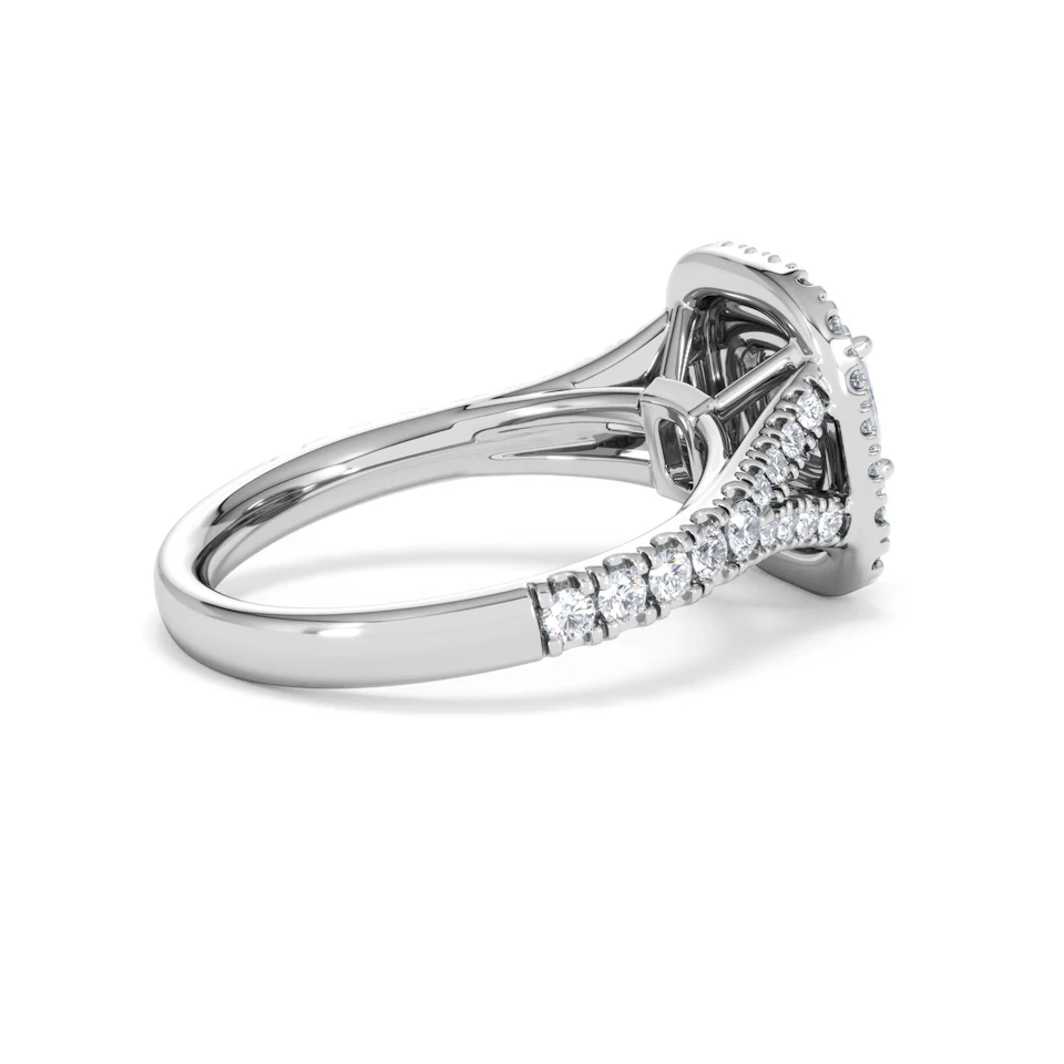 Anastasia GIA Diamond Halo Engagement Ring in Platinum 1.45ct G/VS2