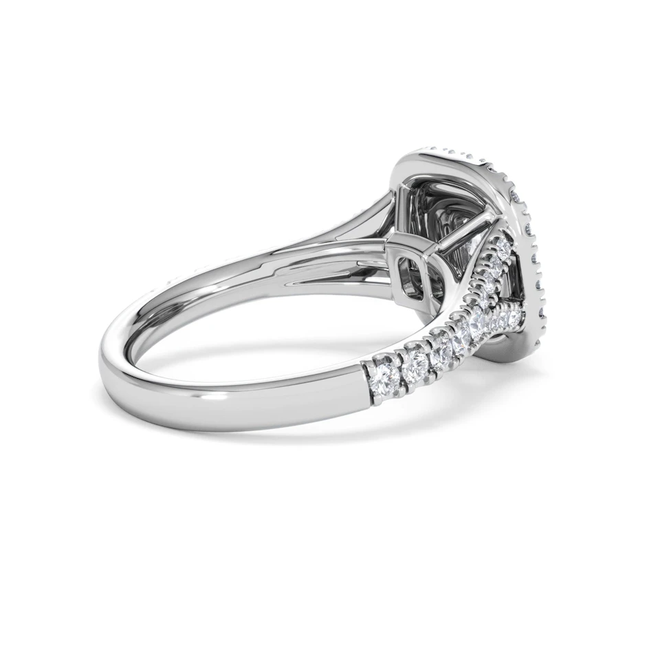 Anastasia GIA Diamond Halo Engagement Ring in Platinum 1.45ct G/VS2