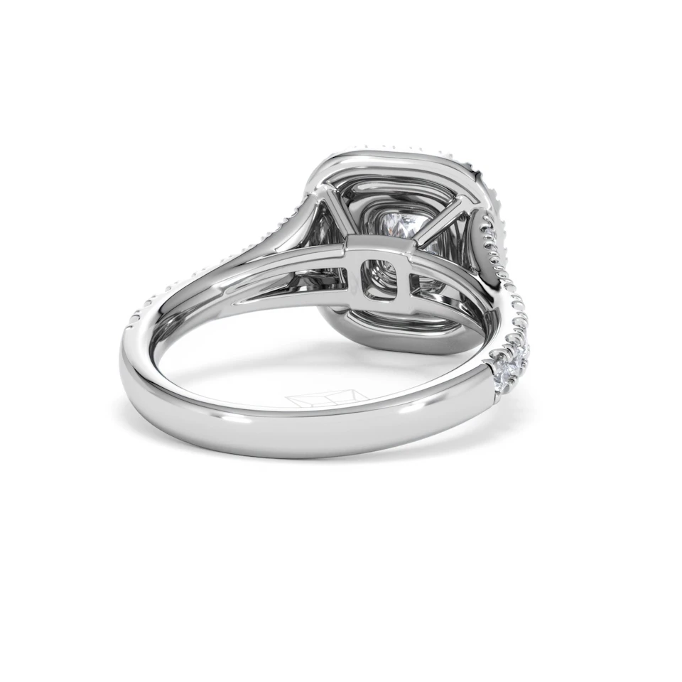 Anastasia GIA Diamond Halo Engagement Ring in Platinum 1.45ct G/VS2