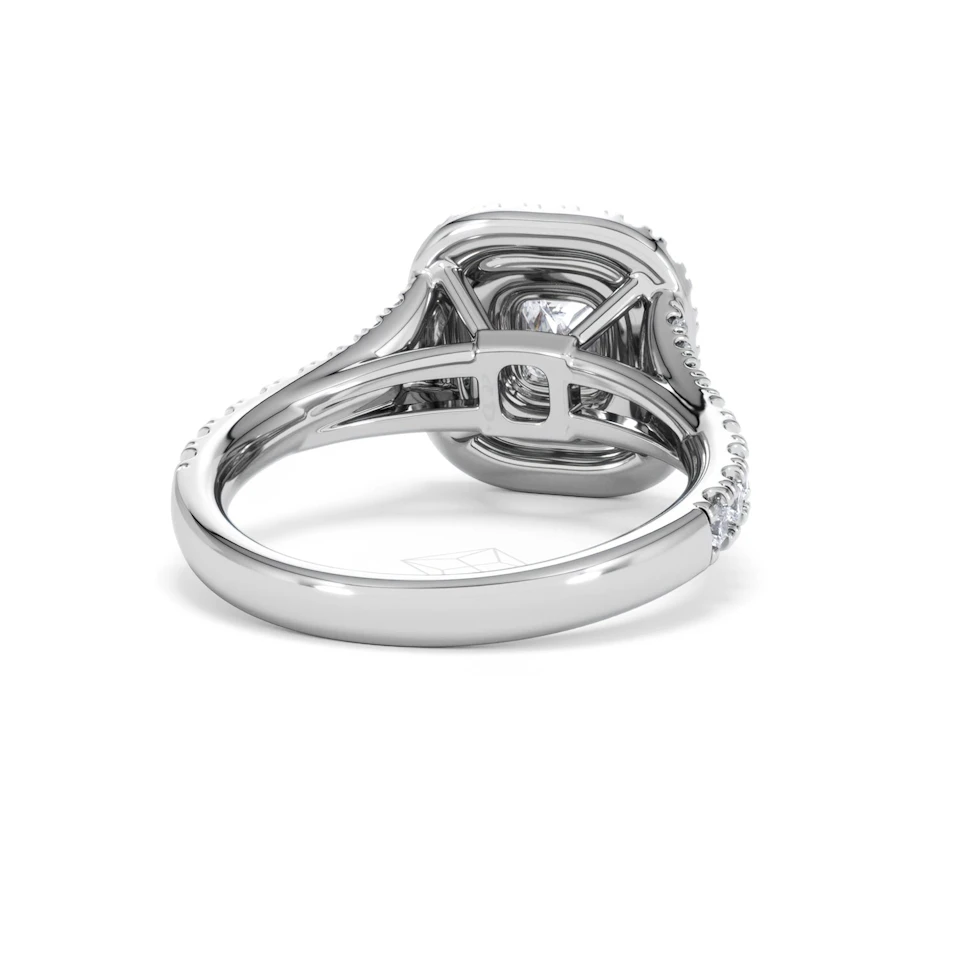 Anastasia GIA Diamond Halo Engagement Ring in Platinum 1.45ct G/VS2