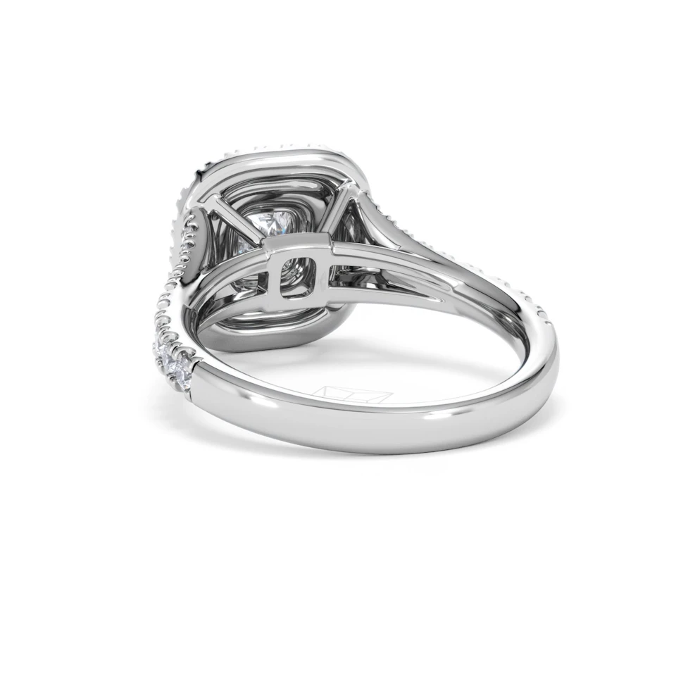 Anastasia GIA Diamond Halo Engagement Ring in Platinum 1.45ct G/VS2