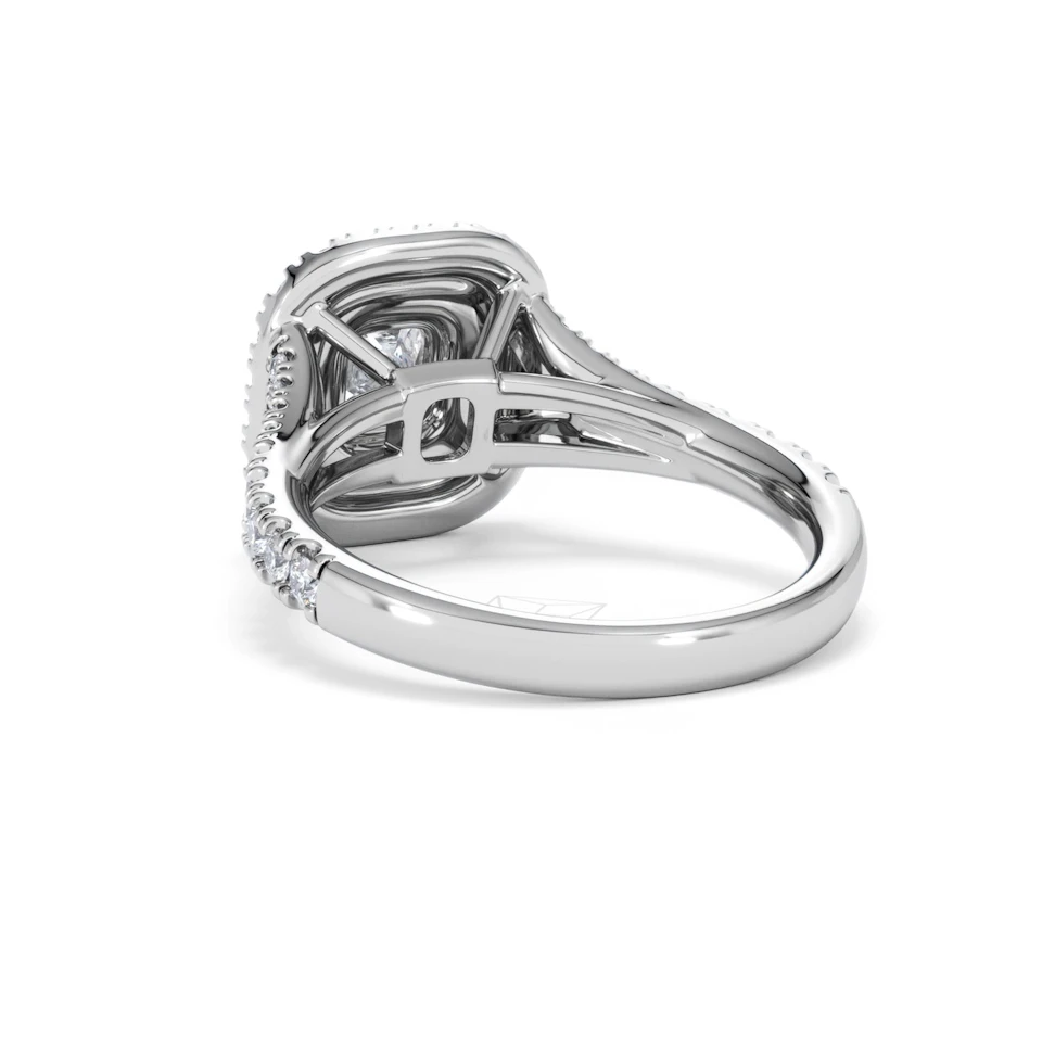 Anastasia GIA Diamond Halo Engagement Ring in Platinum 1.45ct G/VS2
