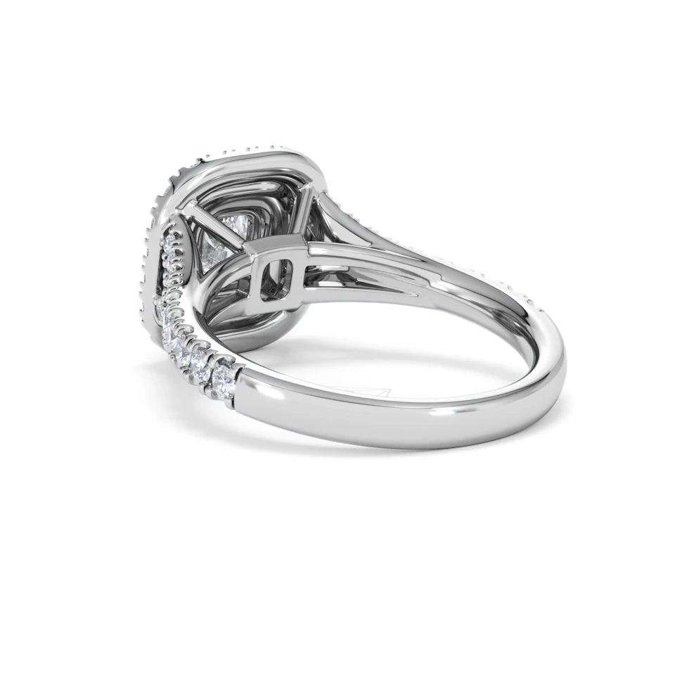 Anastasia GIA Diamond Halo Engagement Ring in Platinum 1.45ct G/VS2