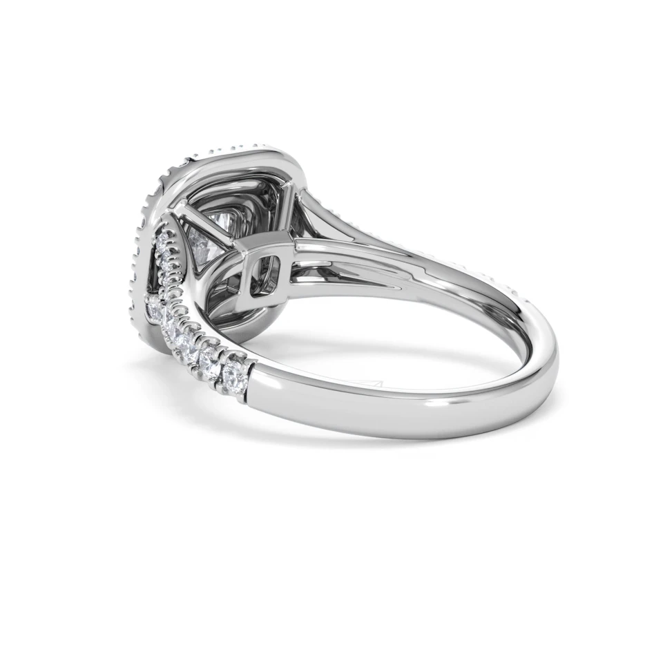 Anastasia GIA Diamond Halo Engagement Ring in Platinum 1.45ct G/VS2