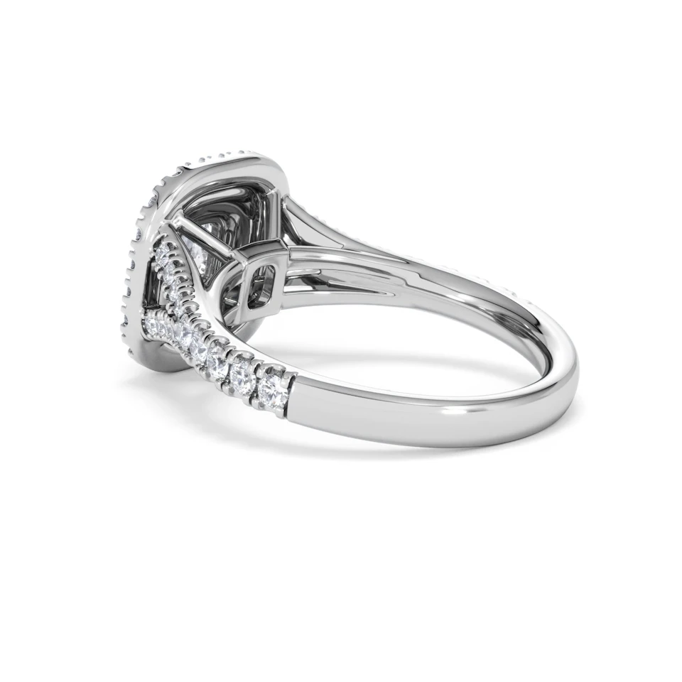 Anastasia GIA Diamond Halo Engagement Ring in Platinum 1.45ct G/VS2