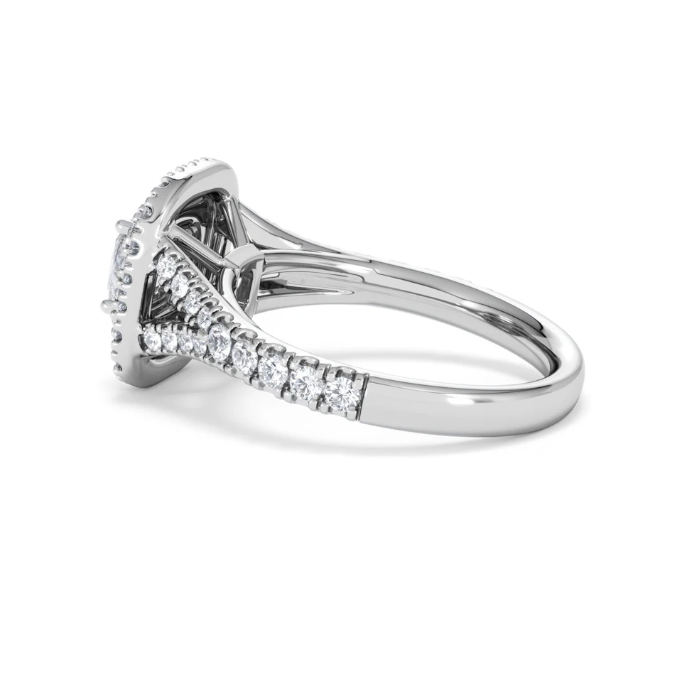 Anastasia GIA Diamond Halo Engagement Ring in Platinum 1.45ct G/VS2