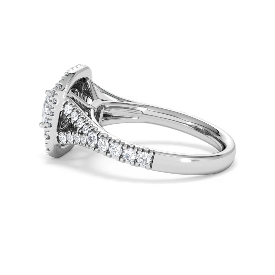 Anastasia GIA Diamond Halo Engagement Ring in Platinum 1.45ct G/VS2