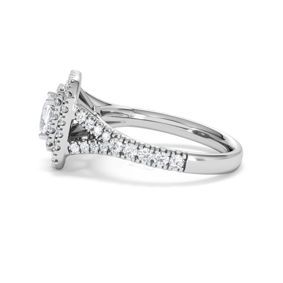 Anastasia GIA Diamond Halo Engagement Ring in Platinum 1.45ct G/VS2