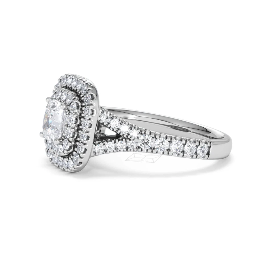 Anastasia GIA Diamond Halo Engagement Ring in Platinum 1.45ct G/VS2