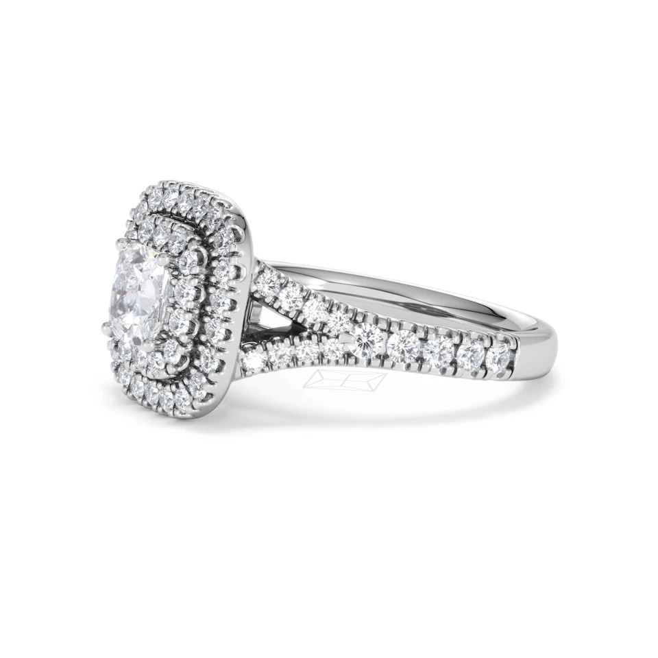Anastasia GIA Diamond Halo Engagement Ring in Platinum 1.45ct G/VS2