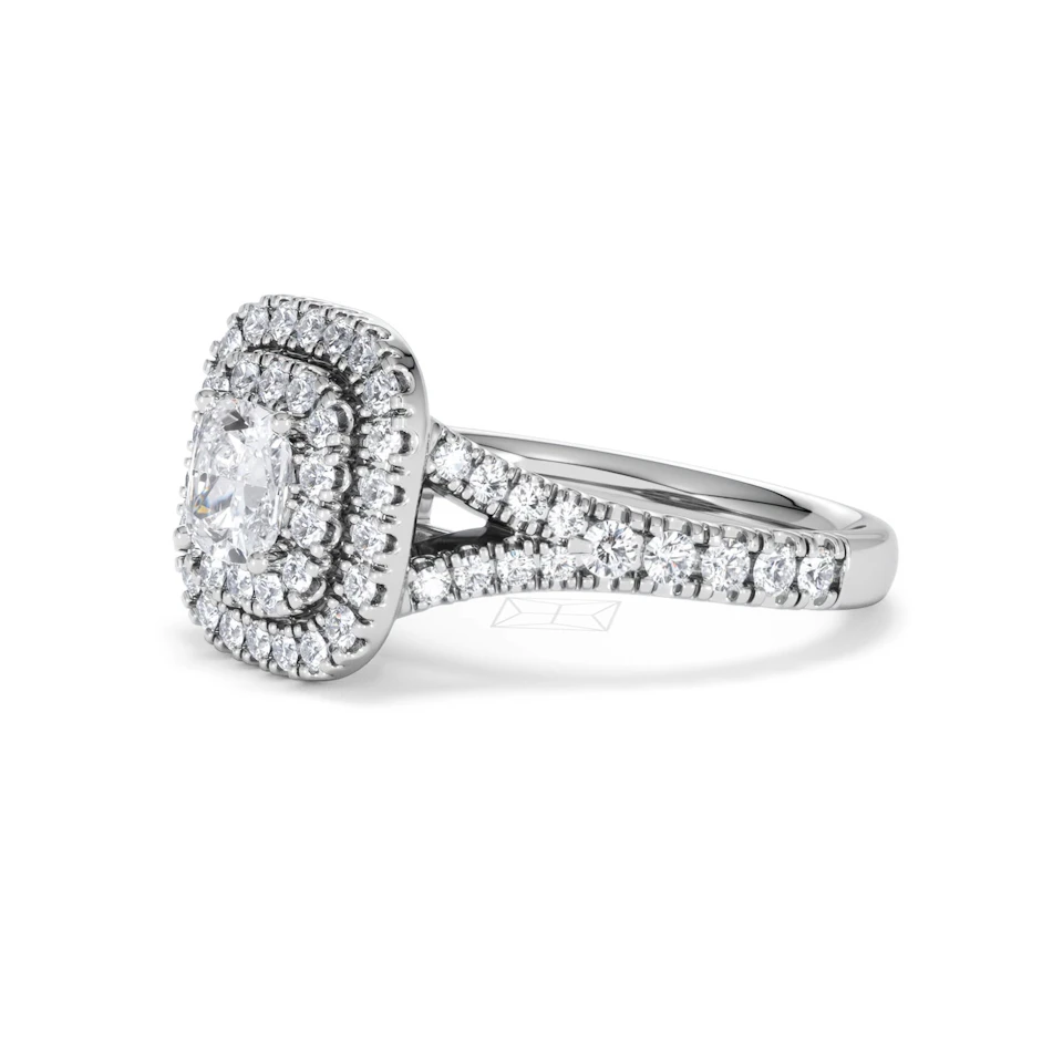 Anastasia GIA Diamond Halo Engagement Ring in Platinum 1.45ct G/VS2