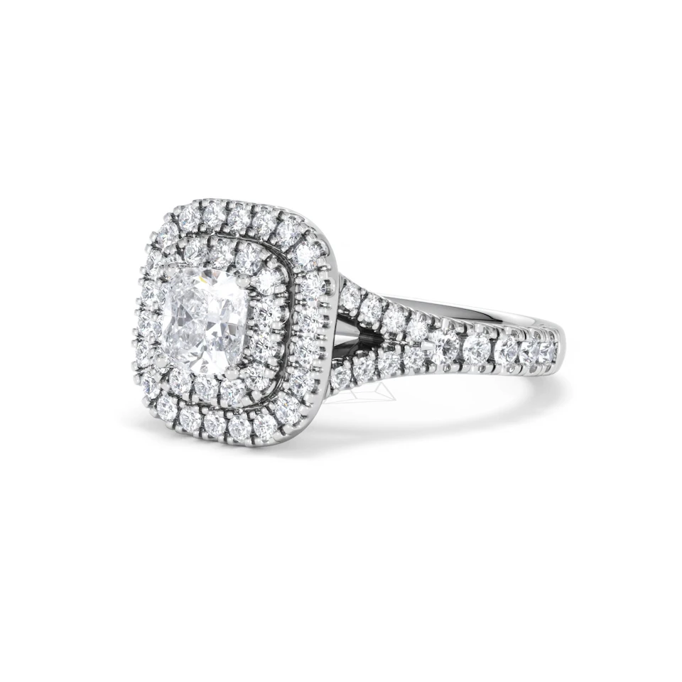 Anastasia GIA Diamond Halo Engagement Ring in Platinum 1.45ct G/VS2