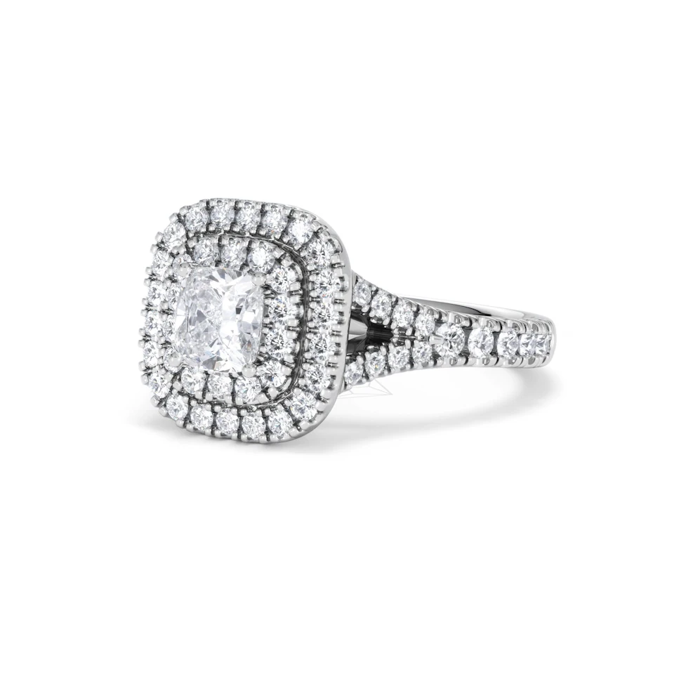 Anastasia GIA Diamond Halo Engagement Ring in Platinum 1.45ct G/VS2