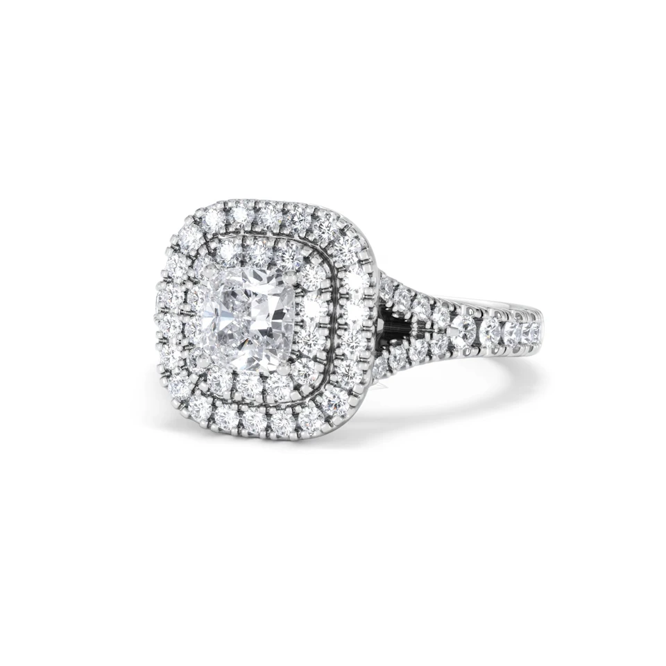 Anastasia GIA Diamond Halo Engagement Ring in Platinum 1.45ct G/VS2