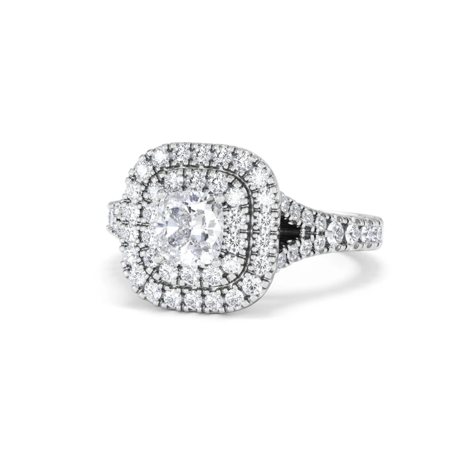 Anastasia GIA Diamond Halo Engagement Ring in Platinum 1.45ct G/VS2