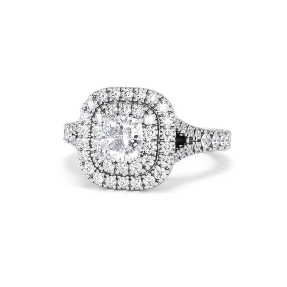 Anastasia GIA Diamond Halo Engagement Ring in Platinum 1.45ct G/VS2